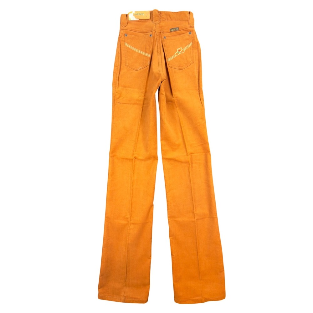 Maverick Vintage 70s Corduroy Flare Pants Juniors 7 Orange Bell Bottoms NWT
